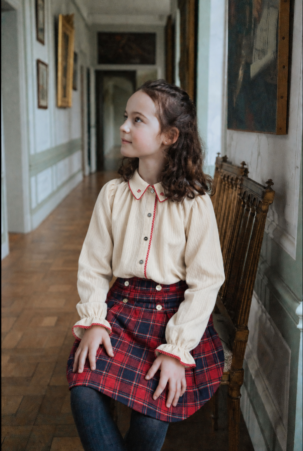 Jupe fille plissée Kilt carreaux écossais