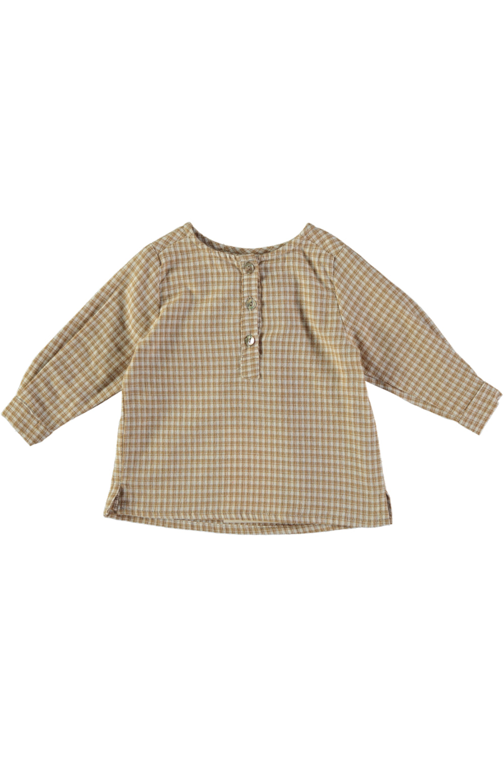 Chemise bébé à carreaux en coton bio