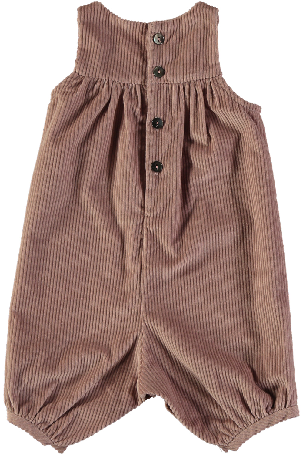 salopette bébé en velours côtelé vieux rose 