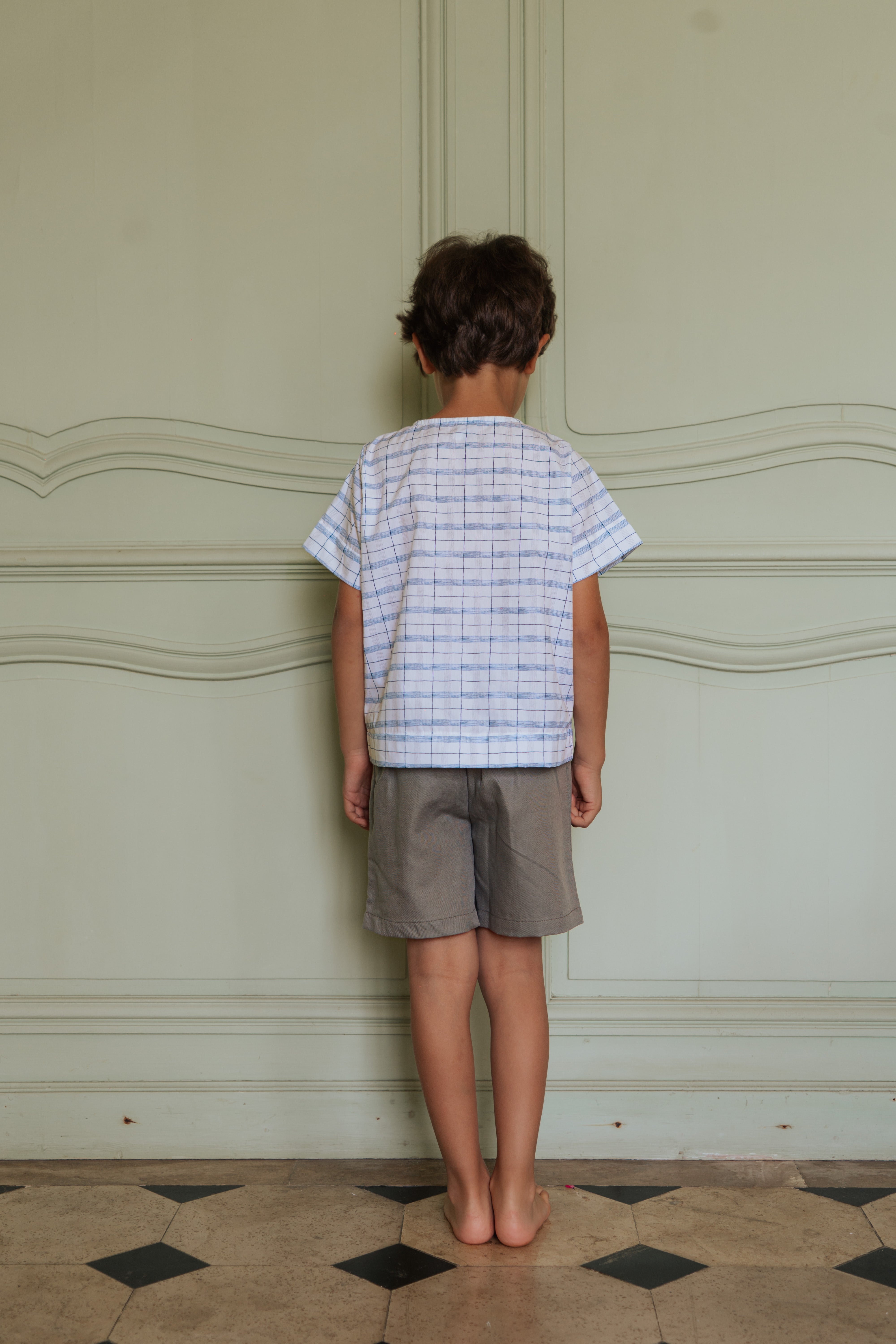 Chemise Georges - Damier bleu ciel