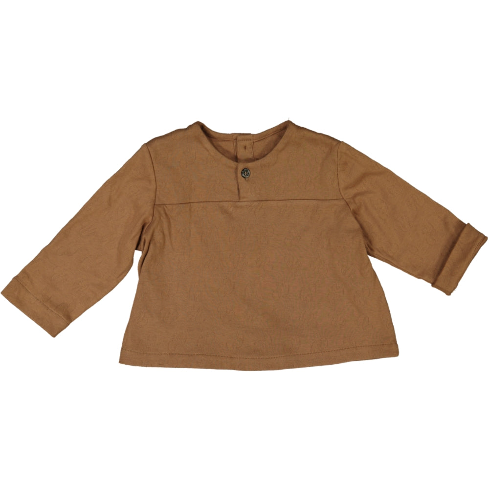 chemise bébé en coton bio marron