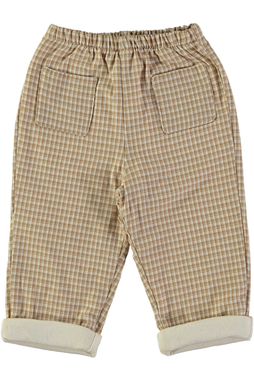 Pantalon bébé camel doublé en coton bio