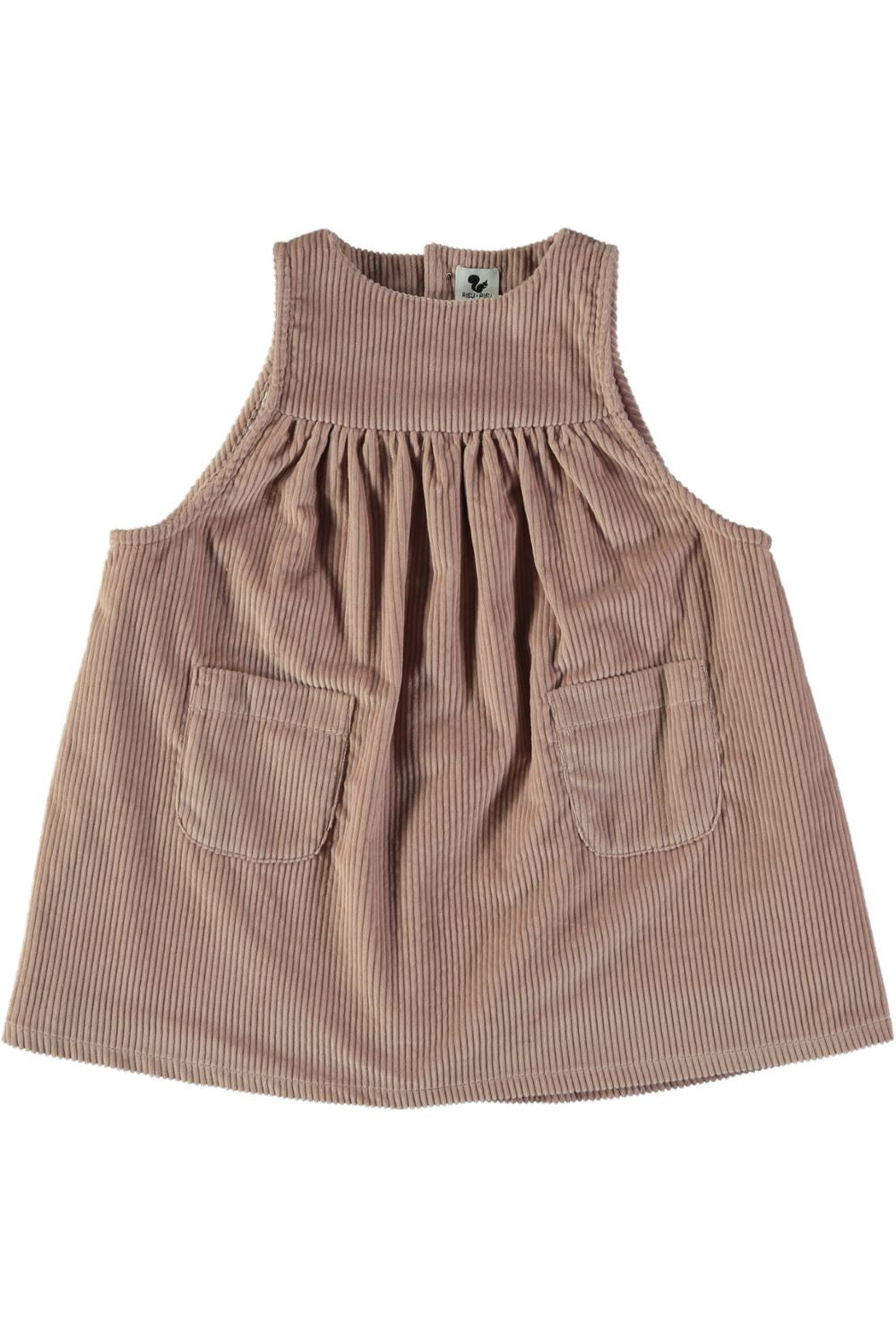 robe bébé hiver olga en velours de coton bio vieux rose 