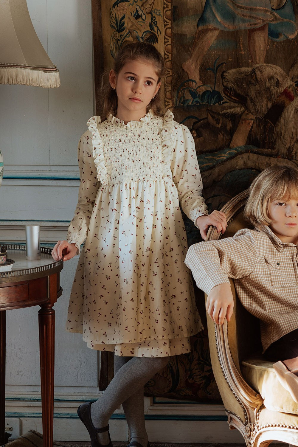 Robe crème tulipe en coton bio 