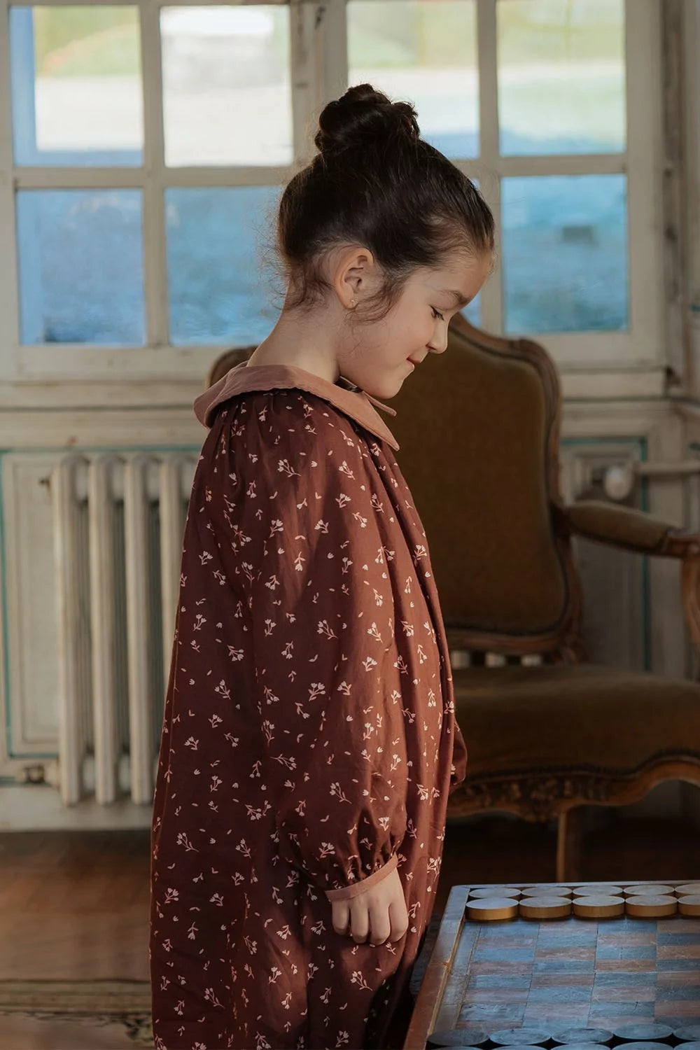 robe fille hiver par risu risu en coton bio prune