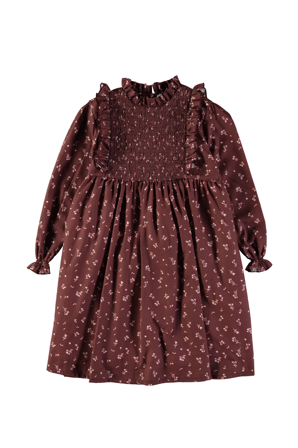 Robe bordeaux fille en coton biologique