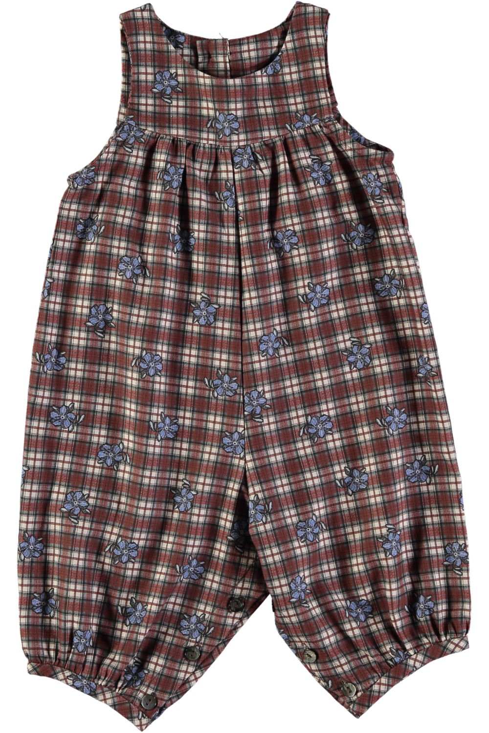 combinaison bébé en coton bio a carreaux  misto