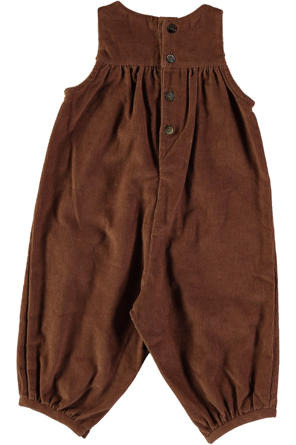 Salopette en velours marron pour bébé en coton bio