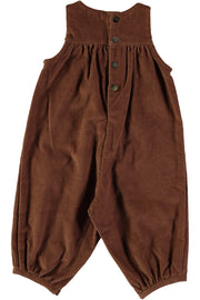 Salopette en velours marron pour bébé en coton bio