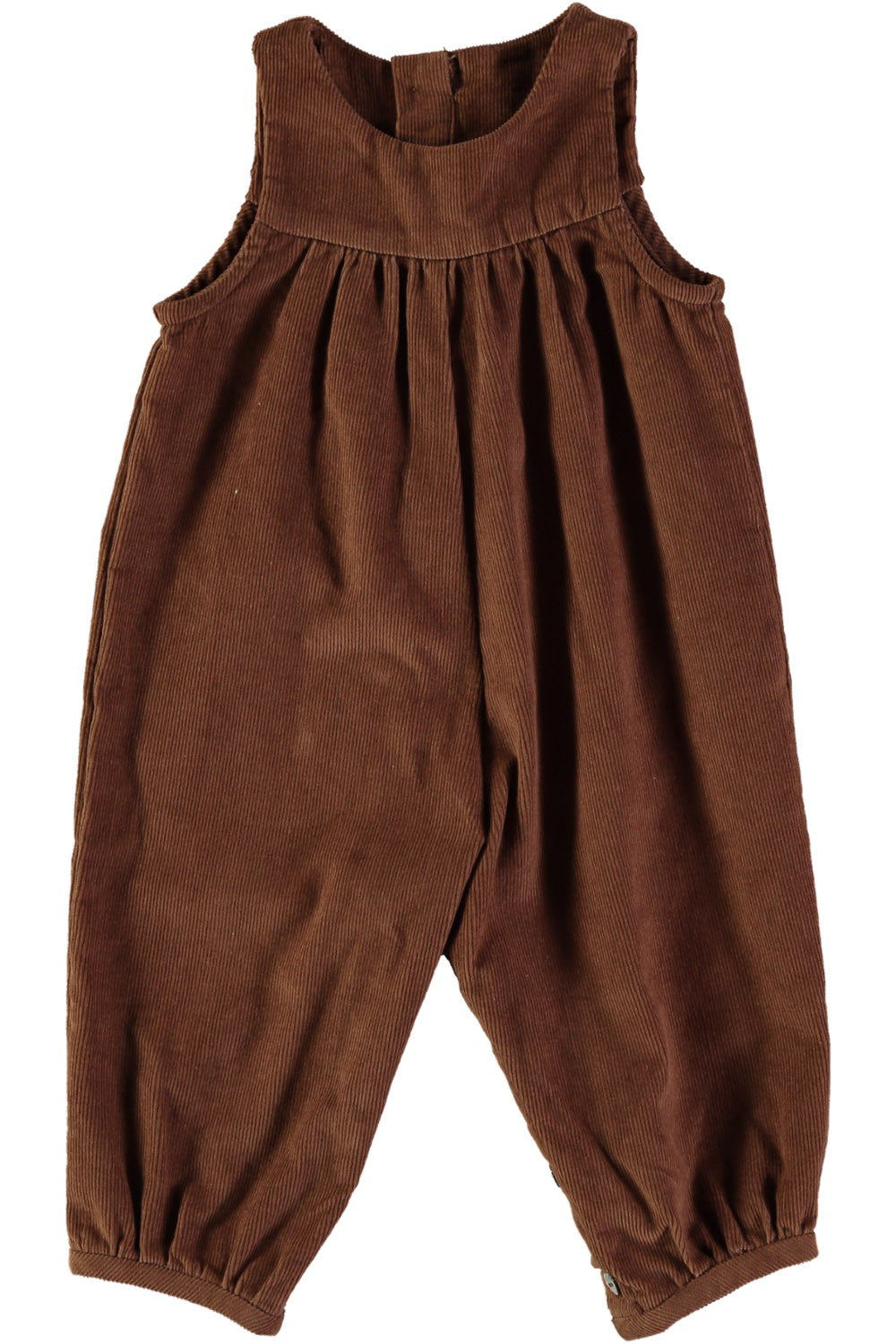 Salopette en velours de coton bio marron pour bébé 
