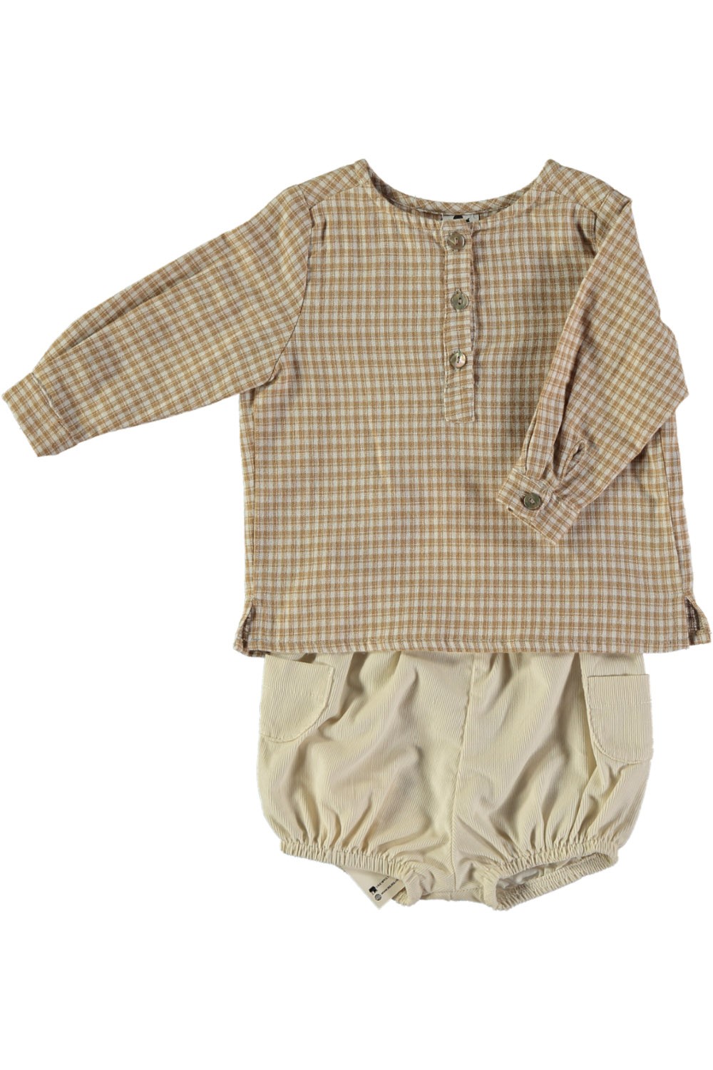 Bloomer bébé beige en coton biologique