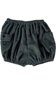 Short bébé en velours de coton bio bleu canard