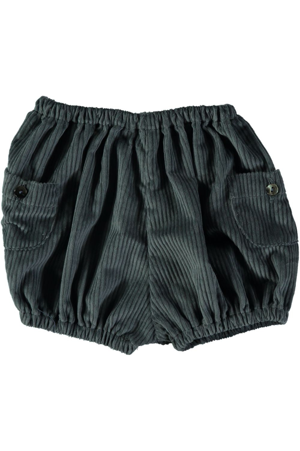 Short bébé en velours de coton bio bleu canard