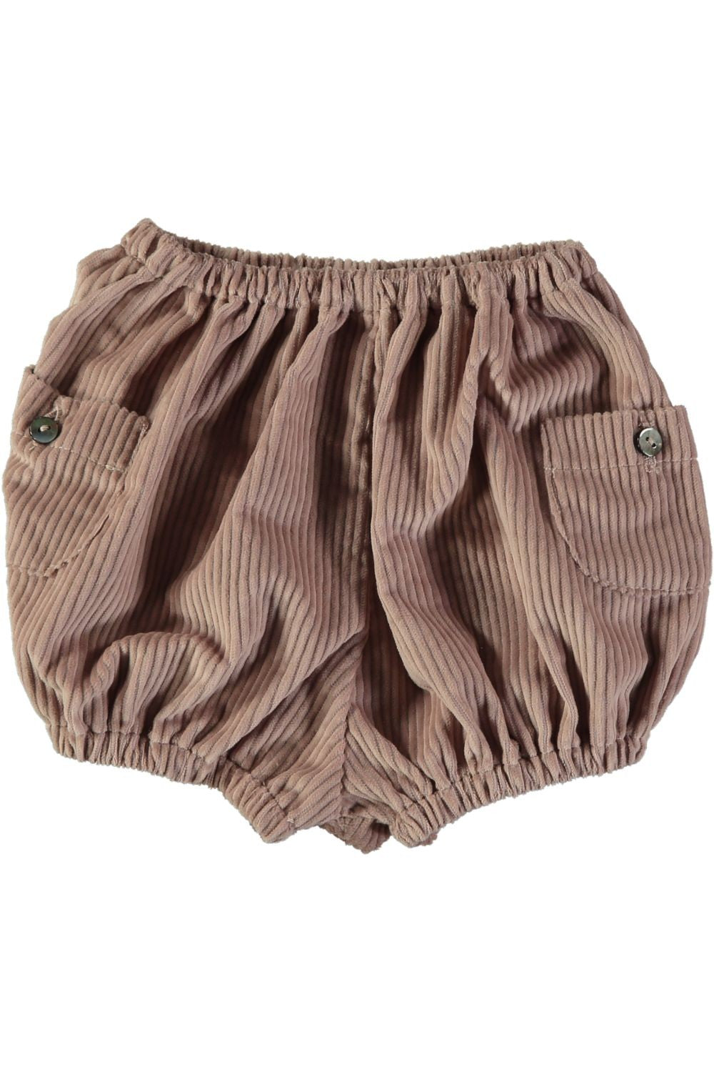 short bébé en velours de coton bio couleur guimauve