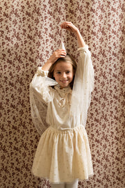 ensemble de fête pour fille en tulle écru et paillettes