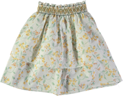 jupe été fille en coton bio et smocks motif citron 