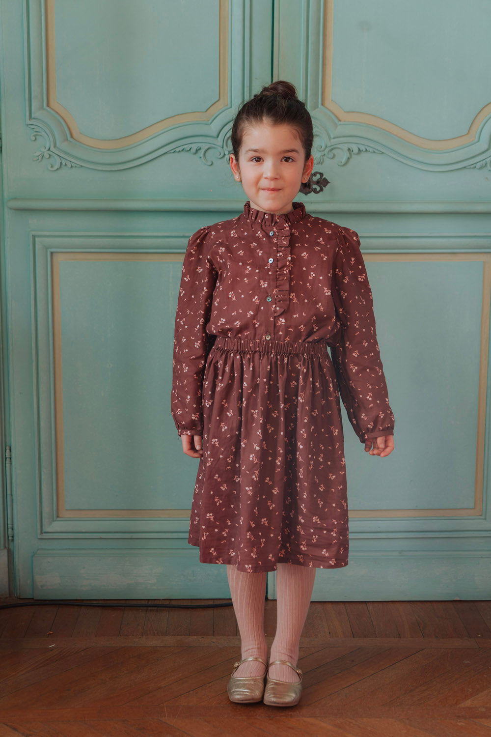 jupe lectrice fille en coton bio prune