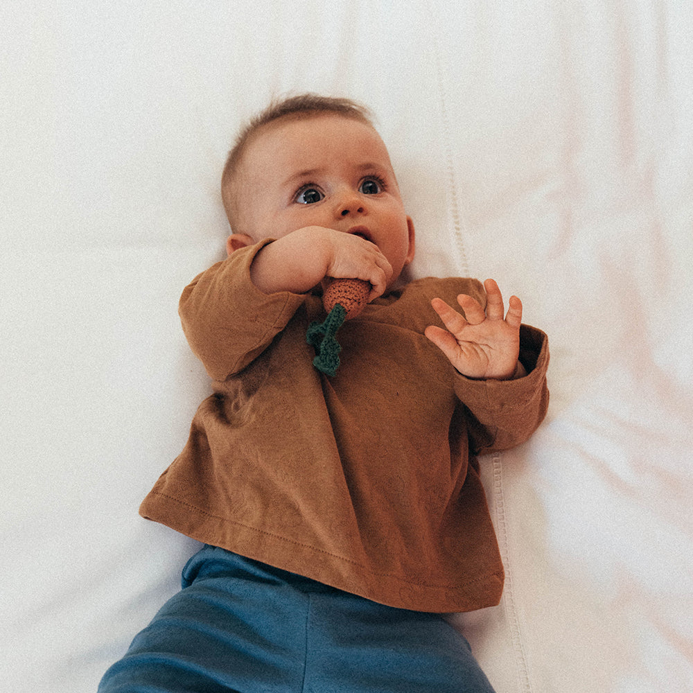 chemise bébé manches longues peintre marron