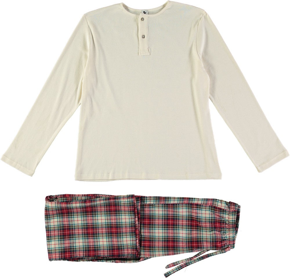 pyjama de noel pour femme en coton bio carreaux rouges 