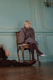 Robe à carreaux bordeaux en coton bio